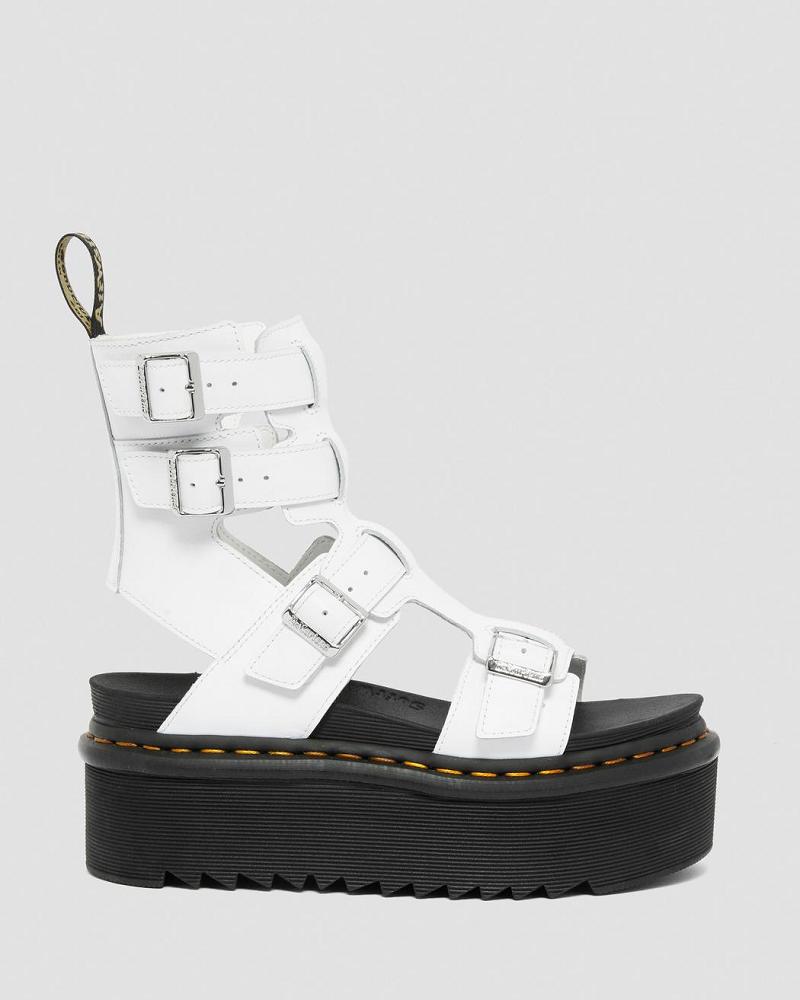 Dr Martens Giavanna Leren Platform Gladiator Sandalen Dames Wit | NL 490JPQ